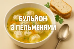 Бульйон з пельменями — домашній рецепт
