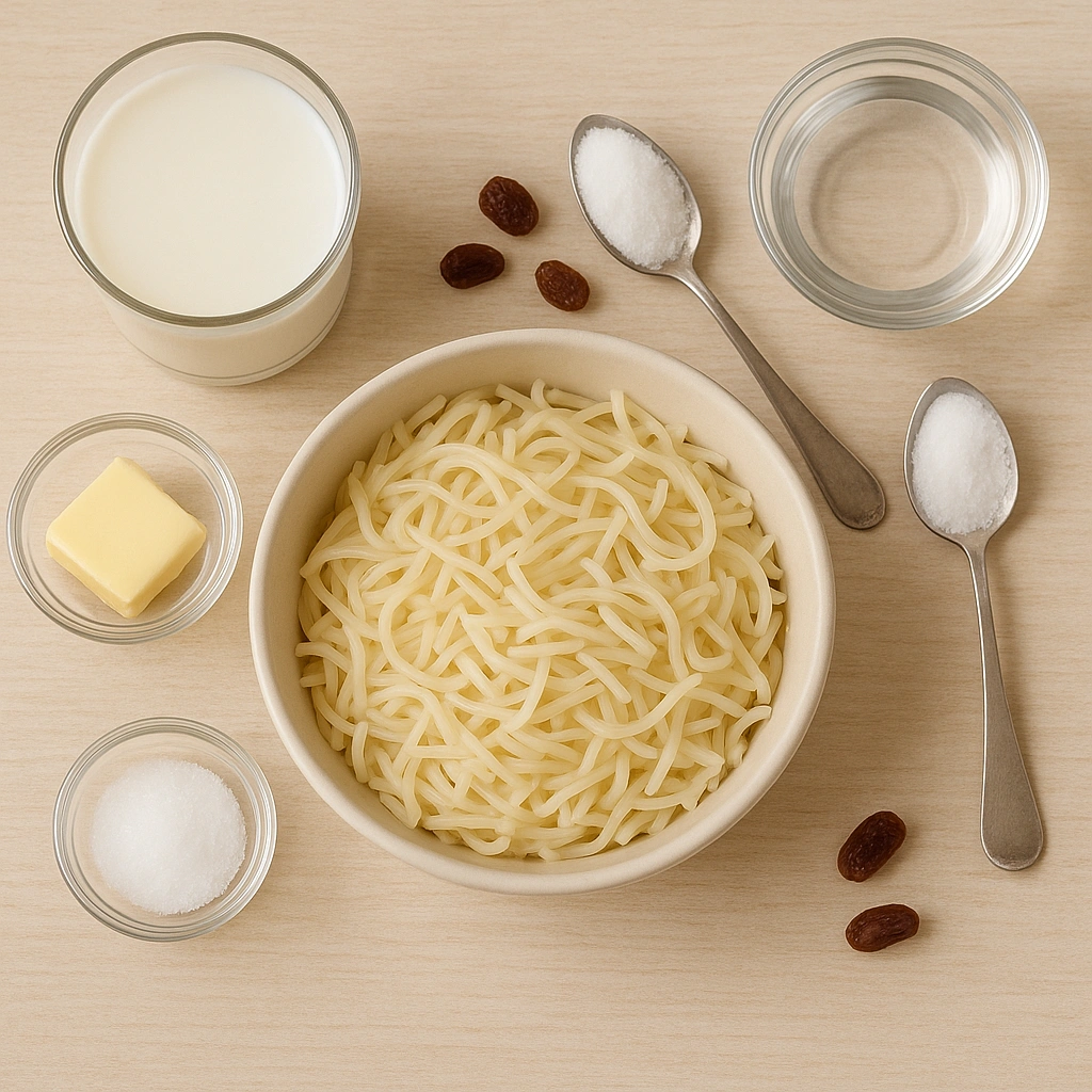 Інгредієнти для молочної локшини