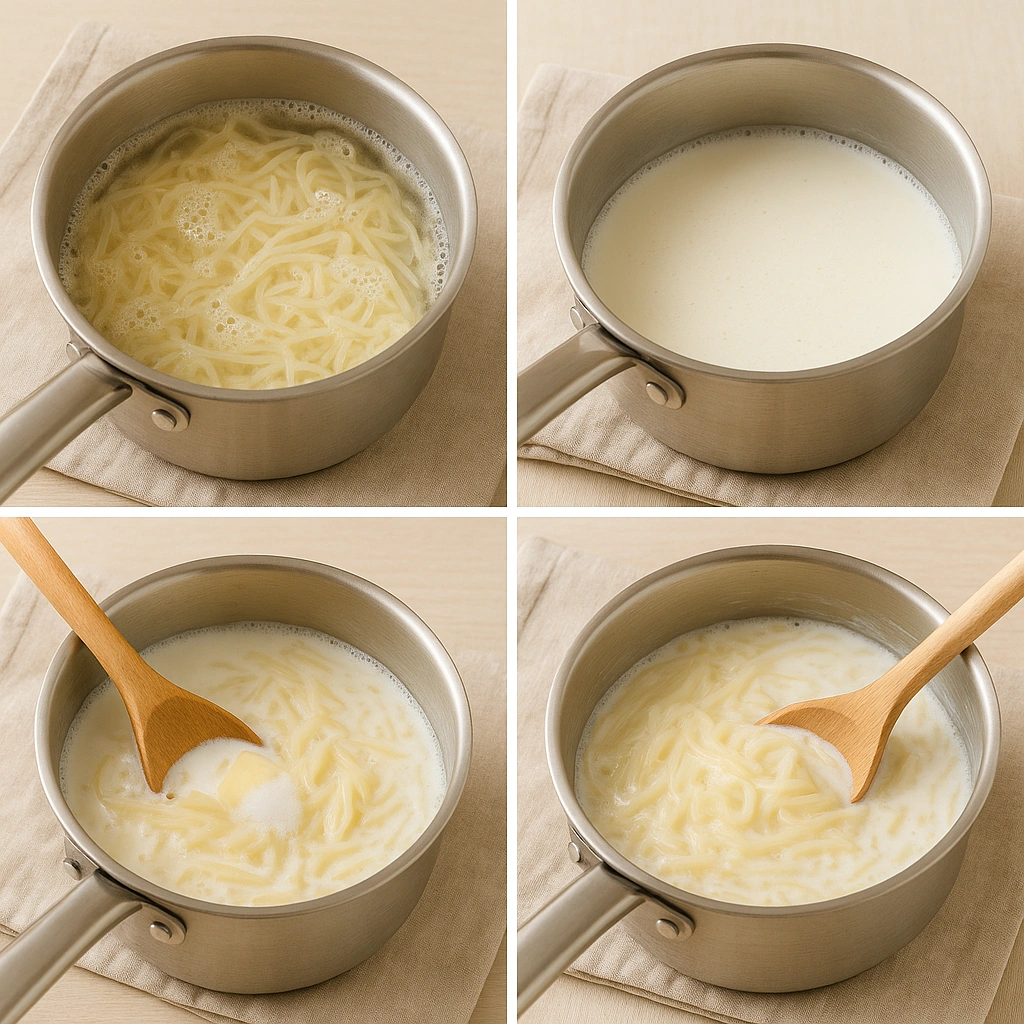 Процес приготування молочної локшини