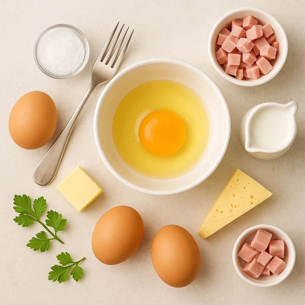 Інгредієнти для омлету в мікрохвильовці
