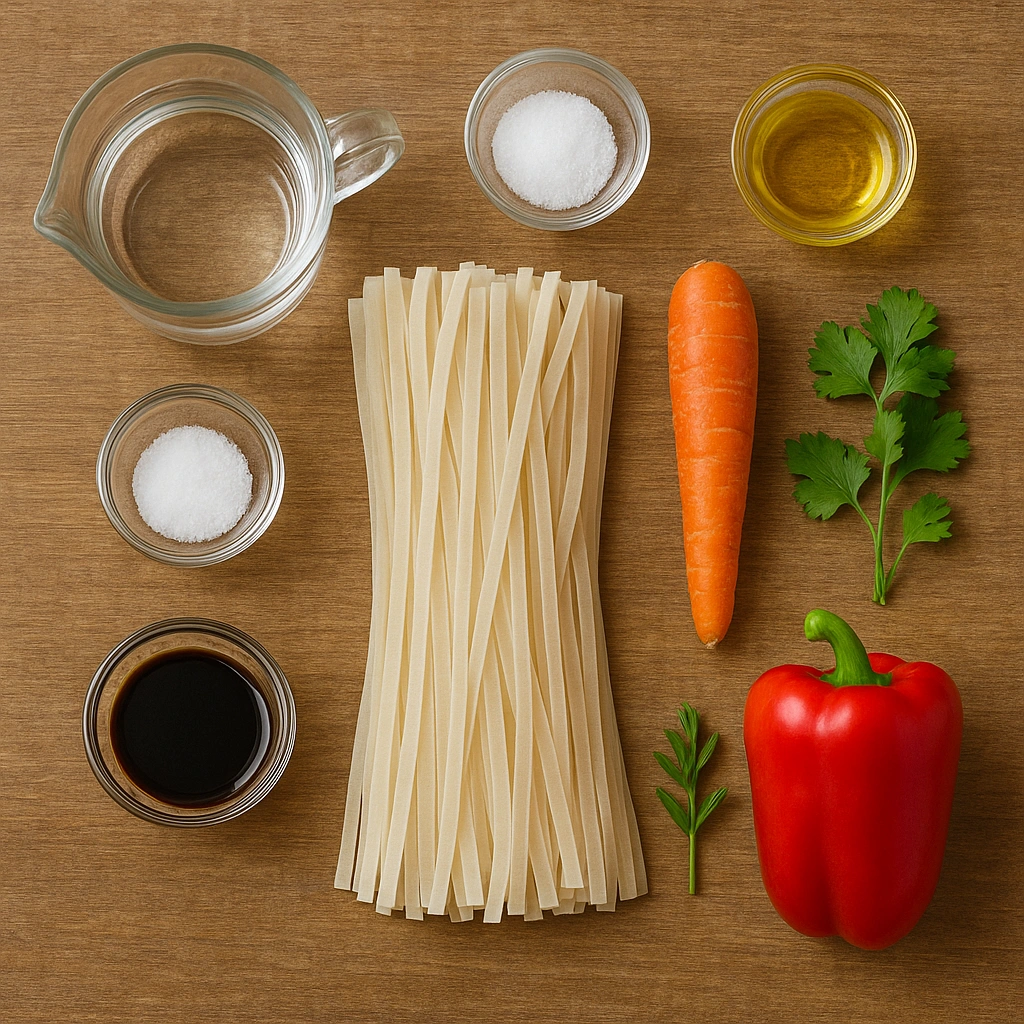 Інгредієнти для приготування рисової лапші